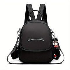 Preppy Small Calf Pendant Backpack Canvas Waterproof