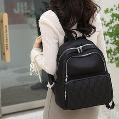 Casual Minimalist Solid Backpack Lightweight Quilted Travel Bag