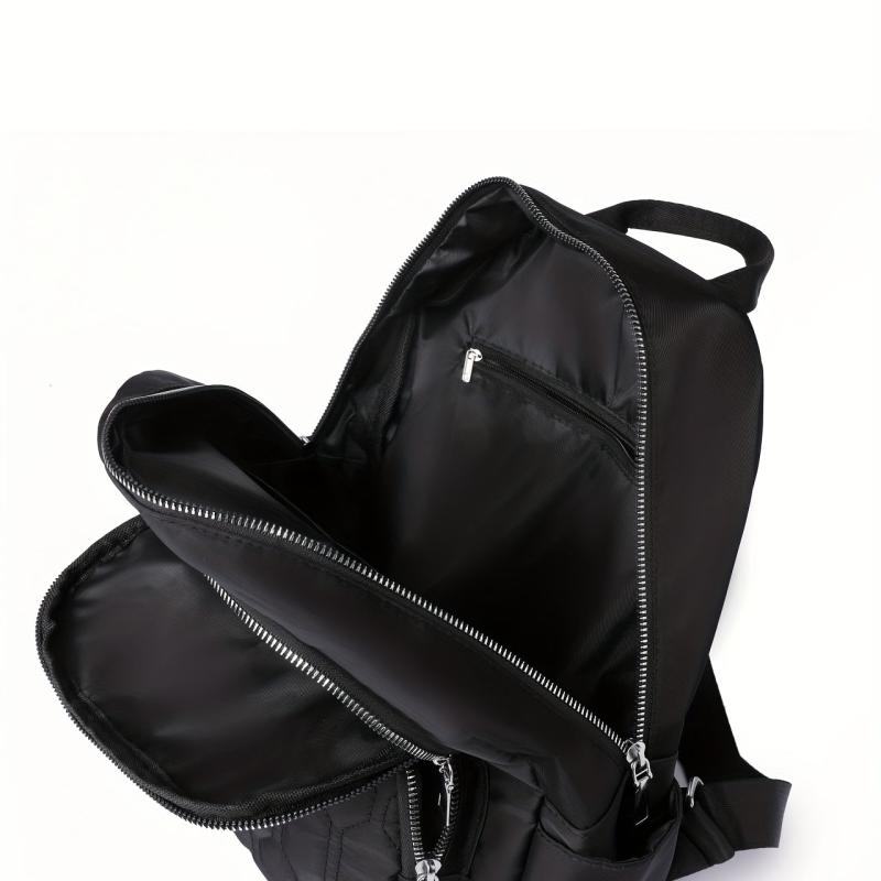 Casual Minimalist Solid Backpack Lightweight Quilted Travel Bag