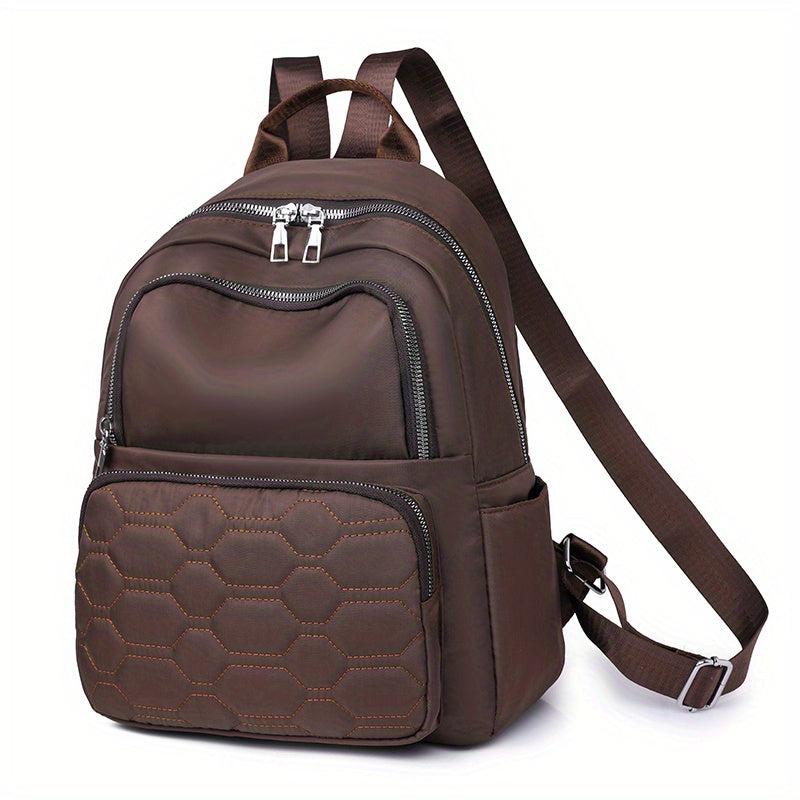 Casual Minimalist Solid Backpack Lightweight Quilted Travel Bag