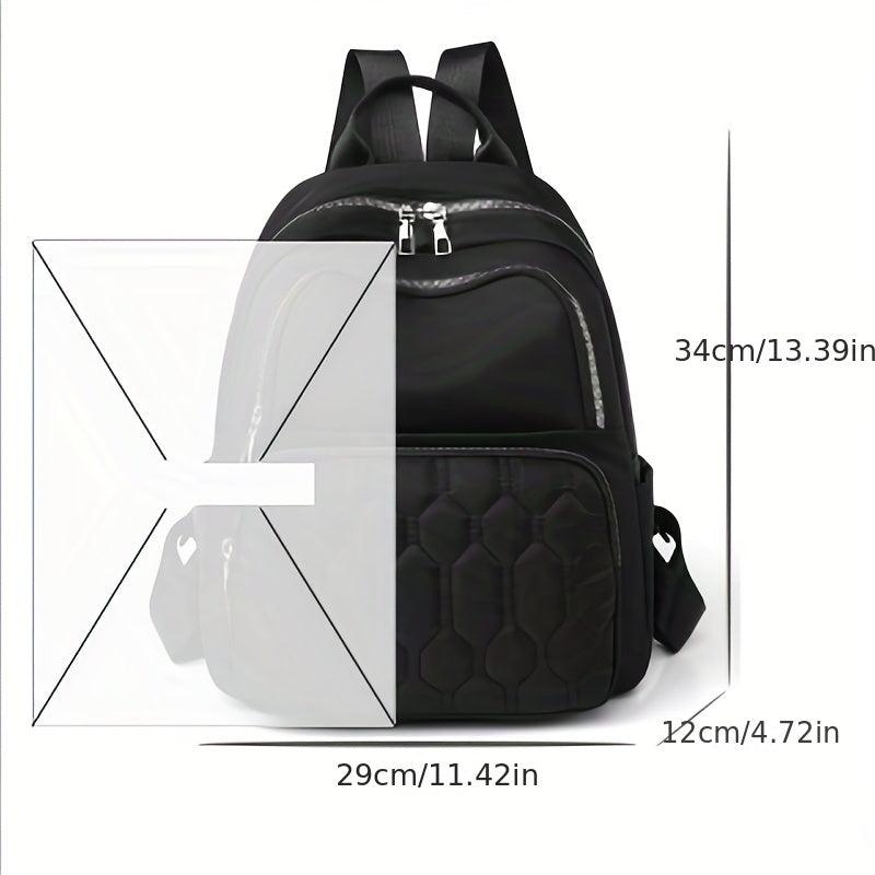 Casual Minimalist Solid Backpack Lightweight Quilted Travel Bag