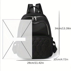 Casual Minimalist Solid Backpack Lightweight Quilted Travel Bag
