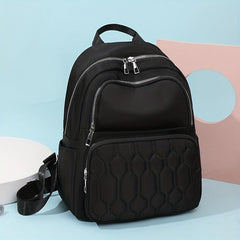 Casual Minimalist Solid Backpack Lightweight Quilted Travel Bag