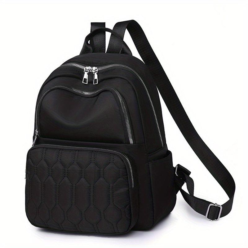 Casual Minimalist Solid Backpack Lightweight Quilted Travel Bag