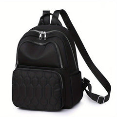 Casual Minimalist Solid Backpack Lightweight Quilted Travel Bag