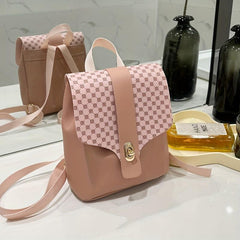 Vintage Mini Drawstring Backpack Geometric Pattern School Bag