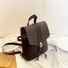 Vintage Mini Drawstring Backpack Geometric Pattern School Bag