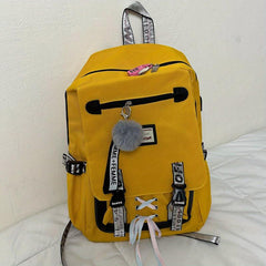 Y2K Drawstring Backpack with USB Charging Port