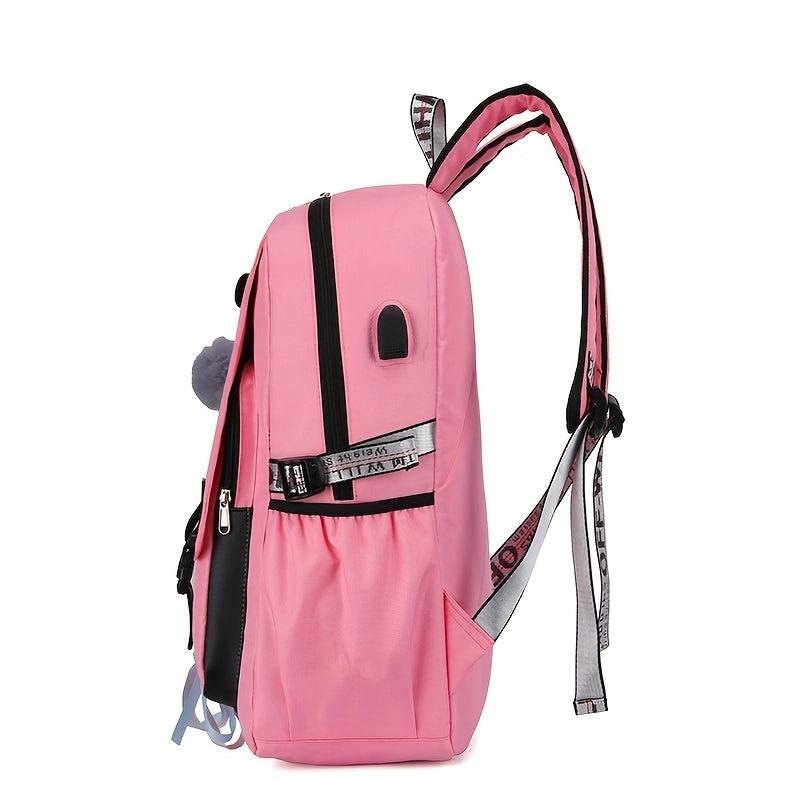 Y2K Drawstring Backpack with USB Charging Port