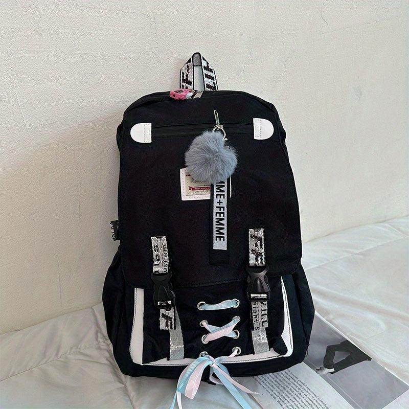 Y2K Drawstring Backpack with USB Charging Port
