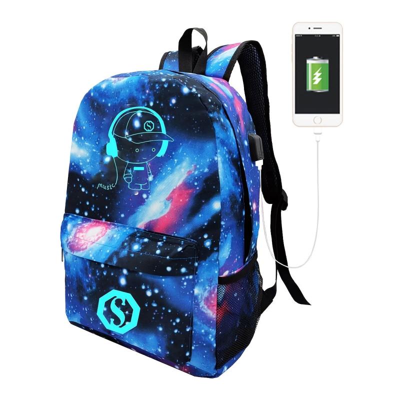 Luminous Laptop Backpack for Boys Girls Student School Bags with USB Port