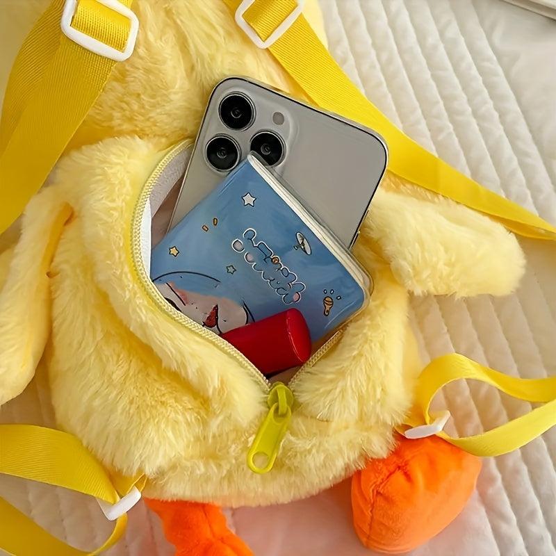 Duck Backpack Mini Adjustable Shoulder Strap Fluffy Novelty Bag
