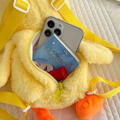 Duck Backpack Mini Adjustable Shoulder Strap Fluffy Novelty Bag