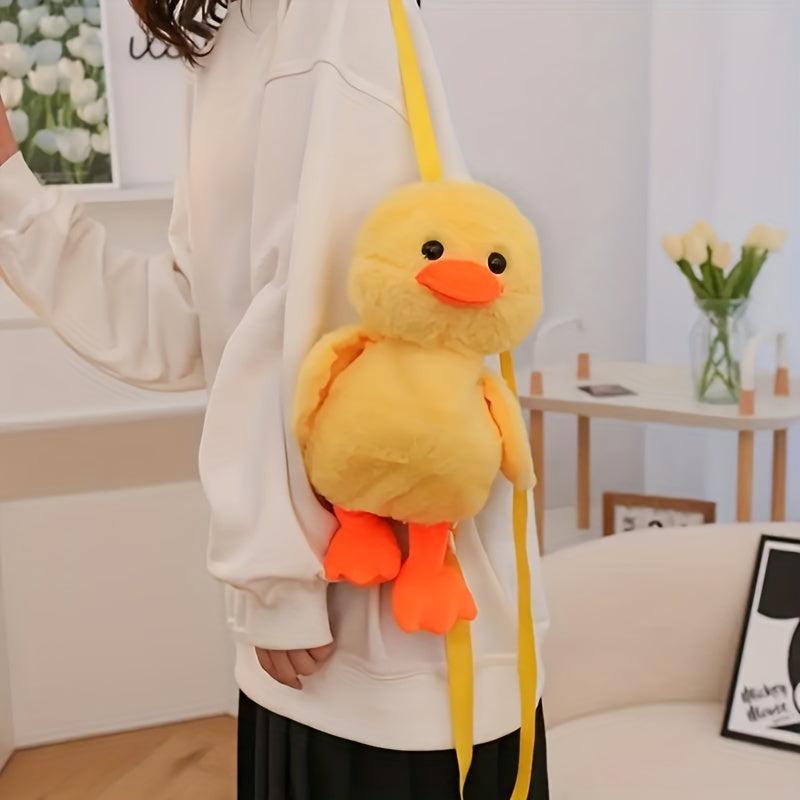 Duck Backpack Mini Adjustable Shoulder Strap Fluffy Novelty Bag