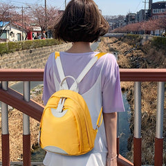 Colorblock Backpack For Women Lightweight Nylon Travel Daypack Casual Small Stud