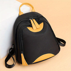 Colorblock Backpack For Women Lightweight Nylon Travel Daypack Casual Small Stud