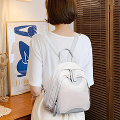 Colorblock Backpack For Women Lightweight Nylon Travel Daypack Casual Small Stud