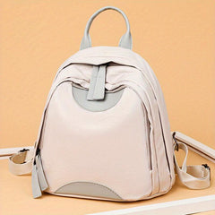 Colorblock Backpack For Women Lightweight Nylon Travel Daypack Casual Small Stud