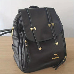 Stylish Casual Flap Backpack Classic PU Leather Daypack Women's Everday Purse