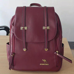 Stylish Casual Flap Backpack Classic PU Leather Daypack Women's Everday Purse