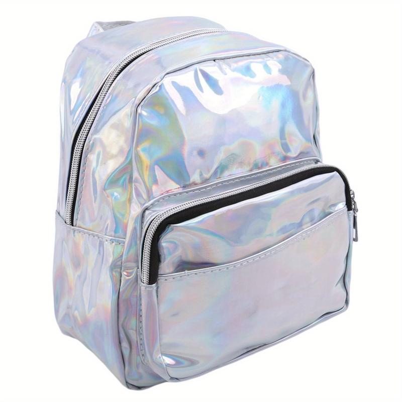 Small Laser Glossy Backpack PU Leather School Bag