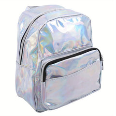 Small Laser Glossy Backpack PU Leather School Bag