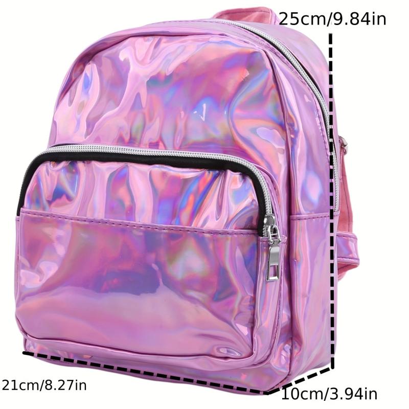 Small Laser Glossy Backpack PU Leather School Bag