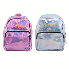 Small Laser Glossy Backpack PU Leather School Bag