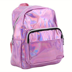 Small Laser Glossy Backpack PU Leather School Bag