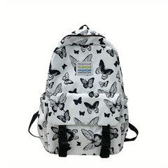 Butterfly Print School Backpack Lightweight Nylon Travel Backpack