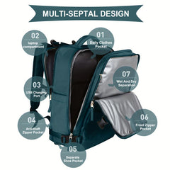 Travel Backpack with Shoe Compartment - Flight Approved Gym Bag