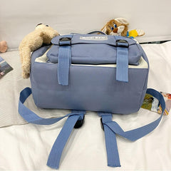 4pcs Preppy Backpack Set with Tote Bag