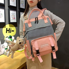 4pcs Preppy Backpack Set with Tote Bag