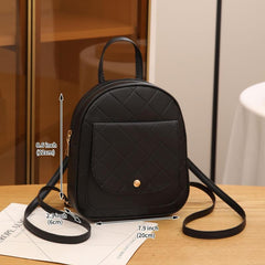 3pcs Large Capacity Backpack Waist Bag Set PU Leather Quilted Shoulder Bag