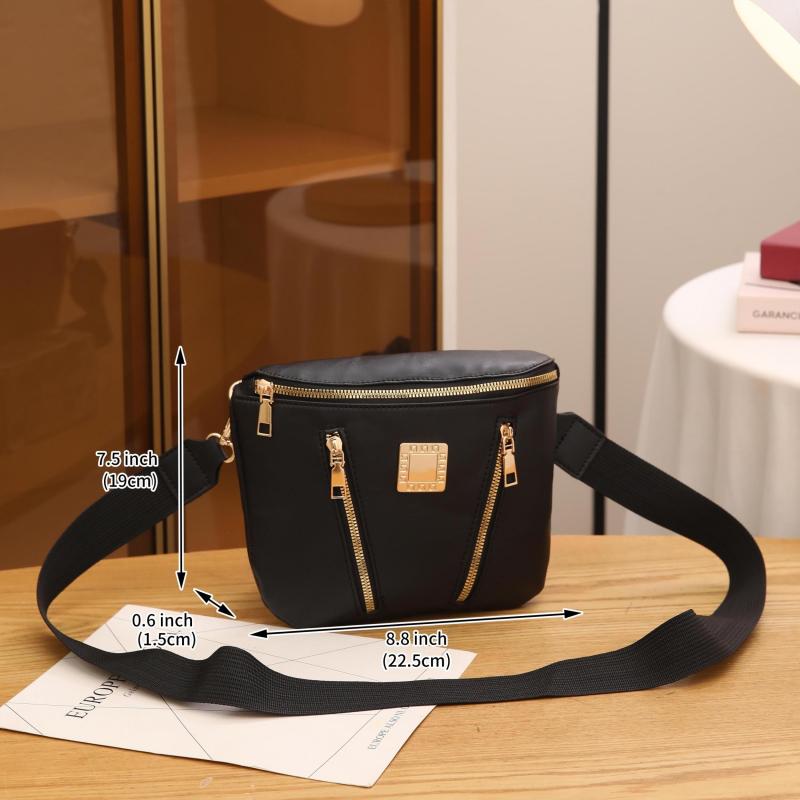 3pcs Large Capacity Backpack Waist Bag Set PU Leather Quilted Shoulder Bag