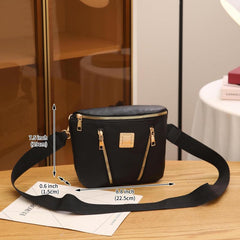 3pcs Large Capacity Backpack Waist Bag Set PU Leather Quilted Shoulder Bag