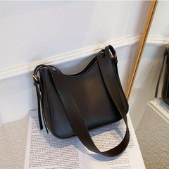 Solid Crossbody Bag PU Leather Shoulder Hobo Bag Women's Casual Handb