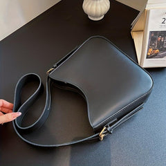 Solid Crossbody Bag PU Leather Shoulder Hobo Bag Women's Casual Handb