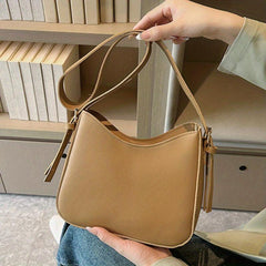 Solid Crossbody Bag PU Leather Shoulder Hobo Bag Women's Casual Handb
