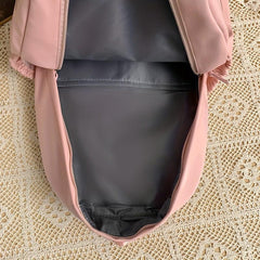 Nylon Preppy Backpack Large Capacity Lightweight Travel Bag