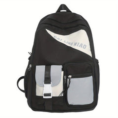 Nylon Preppy Backpack Large Capacity Lightweight Travel Bag