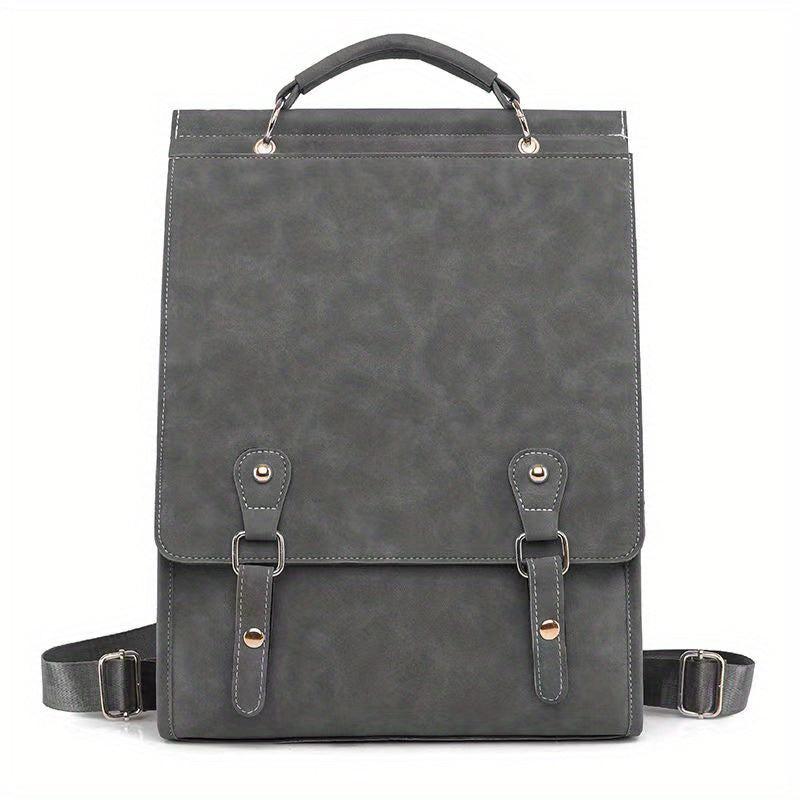 Vintage Solid Flap Backpack Travel Rucksack Women's School Bag