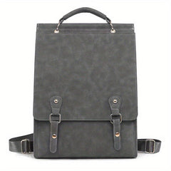 Vintage Solid Flap Backpack Travel Rucksack Women's School Bag