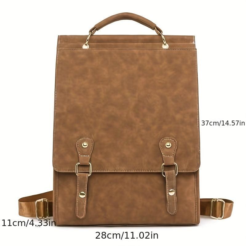Vintage Solid Flap Backpack Travel Rucksack Women's School Bag