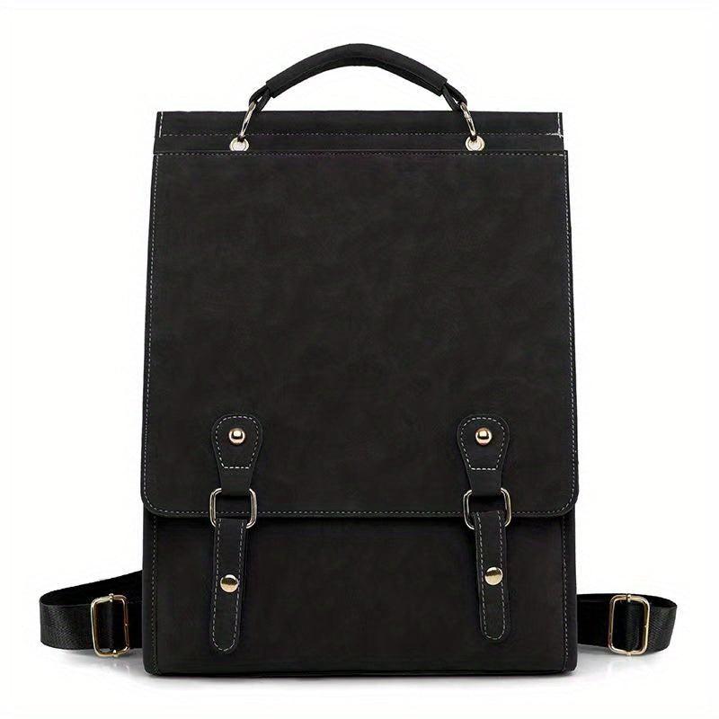 Vintage Solid Flap Backpack Travel Rucksack Women's School Bag
