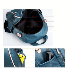 Vintage Casual Zipper Backpack Travel Daypack Storage Bag