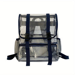 Clear Flap Backpack Waterproof PVC Daypack For Travel