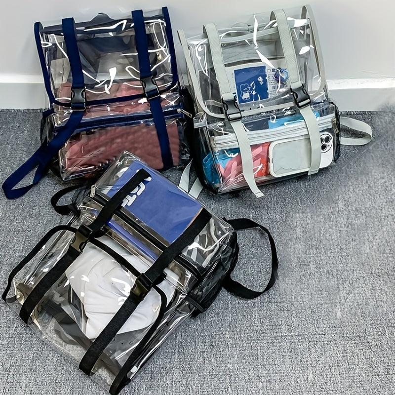 Clear Flap Backpack Waterproof PVC Daypack For Travel