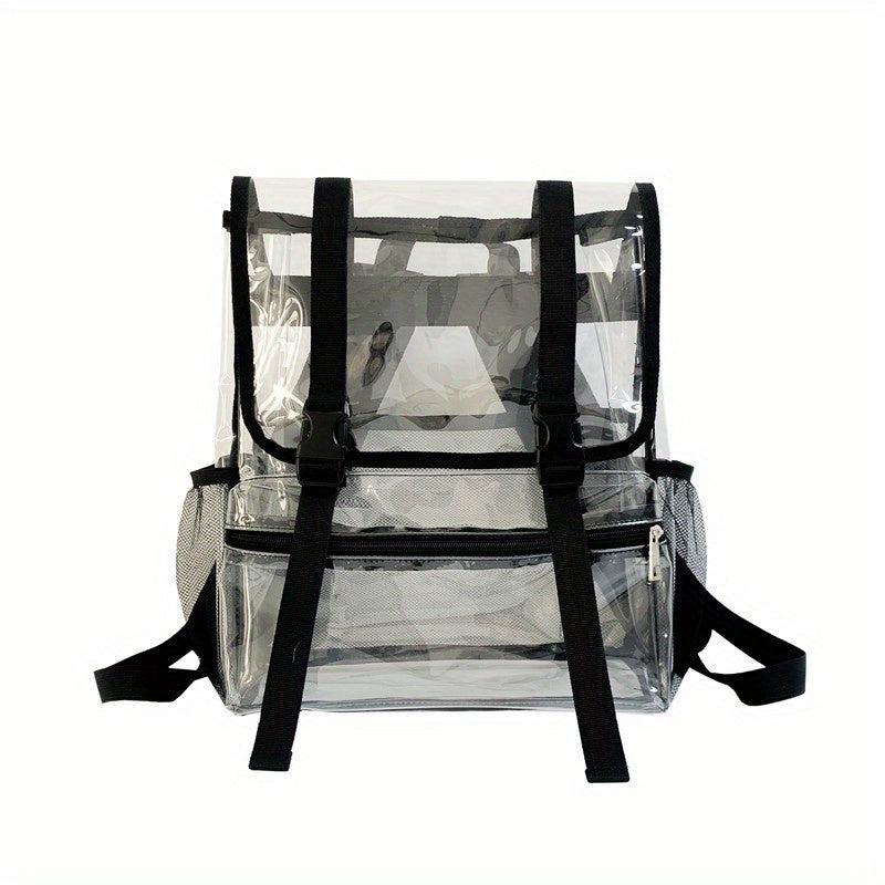 Clear Flap Backpack Waterproof PVC Daypack For Travel