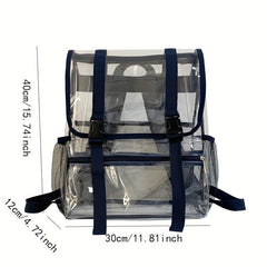 Clear Flap Backpack Waterproof PVC Daypack For Travel